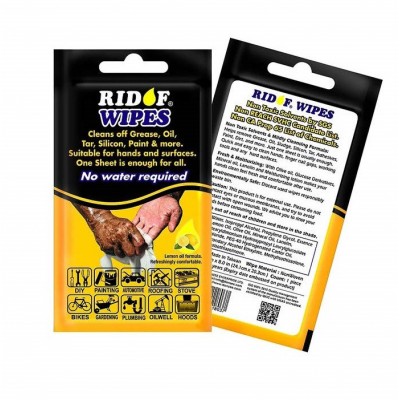 Антибактериальные безводные салфетки ефективной очистки масла с кожи и других поверхностей RIDOF Wipes