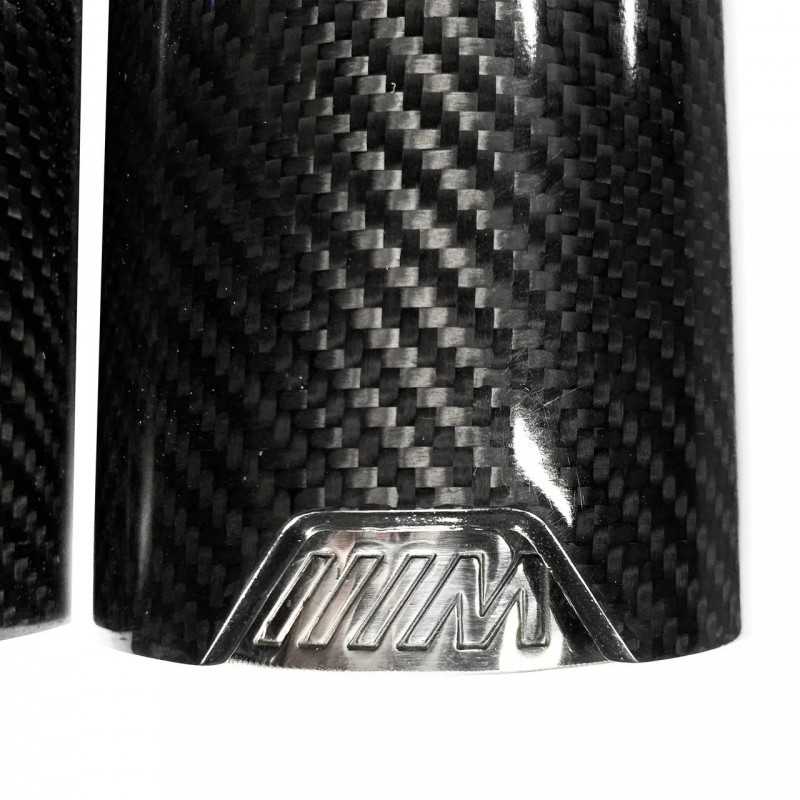 Насадки на глушник BMW M Карбонова подвійна насадка Вхід 60-63 мм Вихід 89 мм Глянець, Права