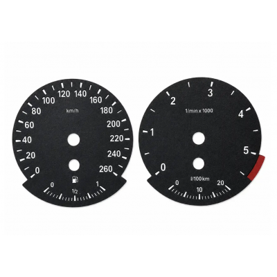 Шкали-замінники з миль на км BMW X5 E70, BMW X6 E71, BMW E60, BMW E63 (260км)