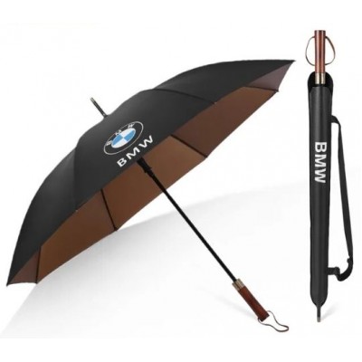 Зонт БМВ цвет черний с золотом BMW зонт трость