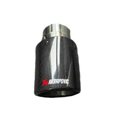 Насадка на выхлоп Akrapovic, одиночная, карбон глянец, вход 60–63 мм, выход 89 мм 
