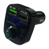 Автомобільний ФМ Bluetooth модулятор FM трансмітер для авто в машину 2xUSB 3.1 A