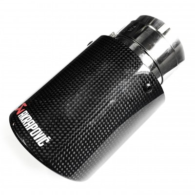 Одиночная насадка на глушитель выхлопной системы Akrapovic 64-67 мм 89 мм Карбон Глянец
