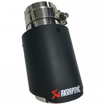 Одиночная насадка на глушитель выхлопной системы Akrapovic 64-67 мм 89 мм Карбон Матовый