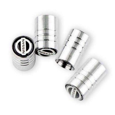 Защитные колпачки на ниппеля Nissan 4 шт Cеребристые