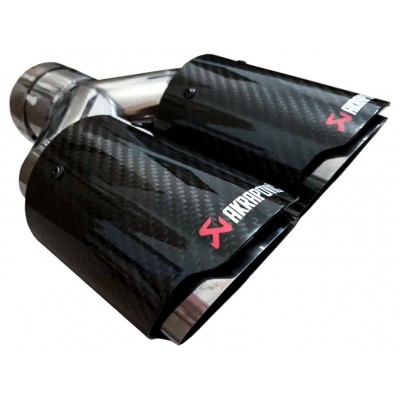 Двойная насадка на глушитель выхлопной системы Akrapovic 64-67 мм 89 мм Карбон Глянец