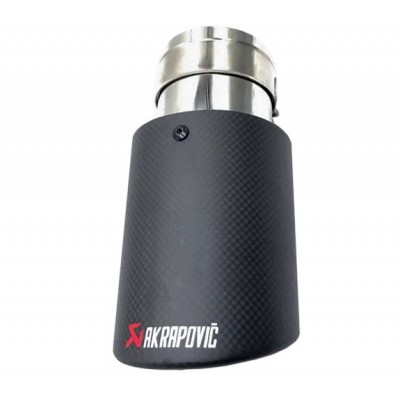 Одиночная насадка на глушитель выхлопной системы Akrapovic 64-67 мм 76 мм Карбон Матовый