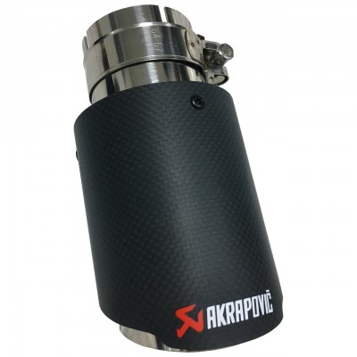 Одиночная насадка на глушитель выхлопной системы Akrapovic 64-67 мм 89 мм Карбон Глянец