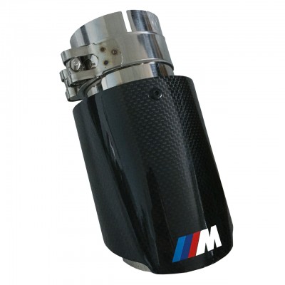 Одиночная насадка на глушитель выхлопной системы BMW 64-64 мм 89 мм Карбон Глянец