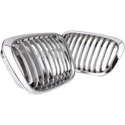 Решетки радиатора BMW E46 Дорестайлинг Однореберные Хром