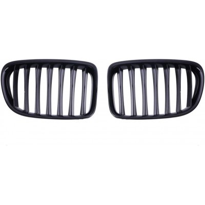 Решетки радиатора BMW X1 E84 Однореберные Черный Глянец