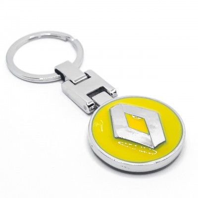 Значок Брелок Renault Рено для ключей автомобиля Серебро Желтый