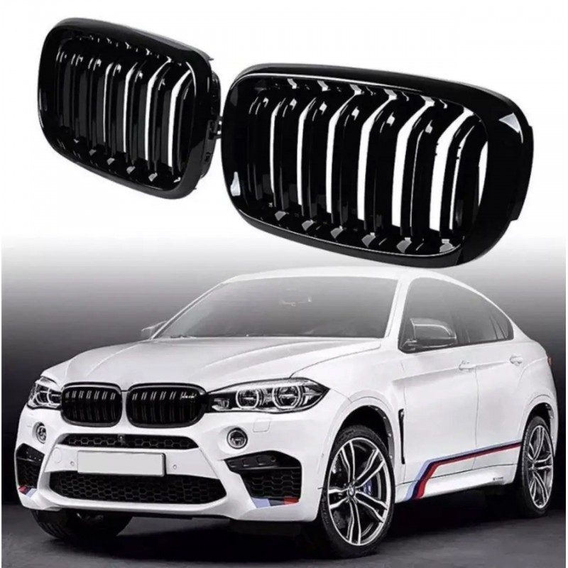 Ноздри Решетка радиатора BMW X5 F15 X6 F16 M стиль (черный глянец) БМВ