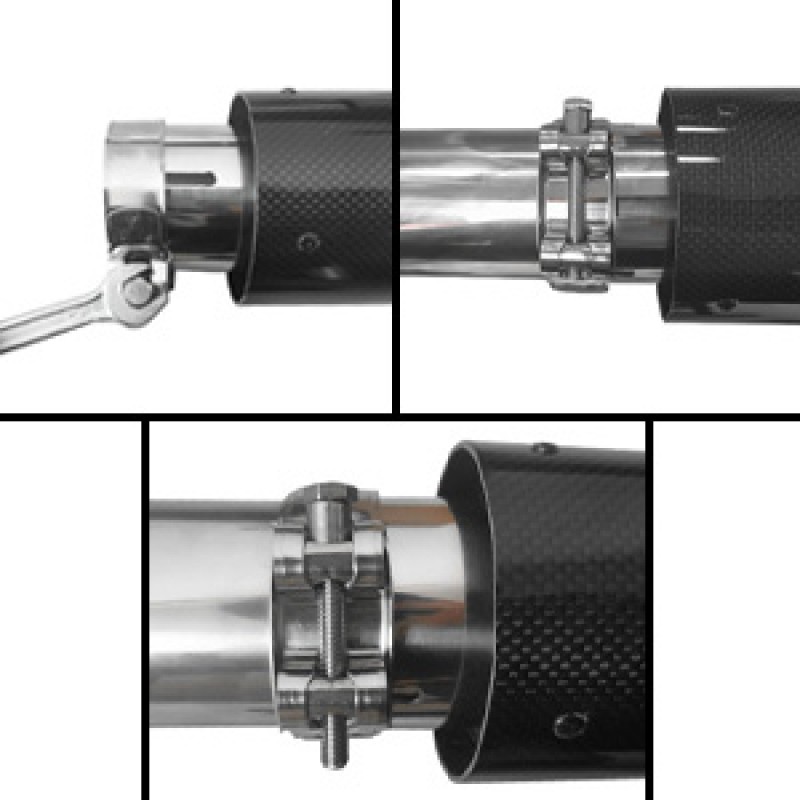 Одиночна насадка на глушник вихлопної системи BMW 60-63 мм 89 мм Карбон Матовий