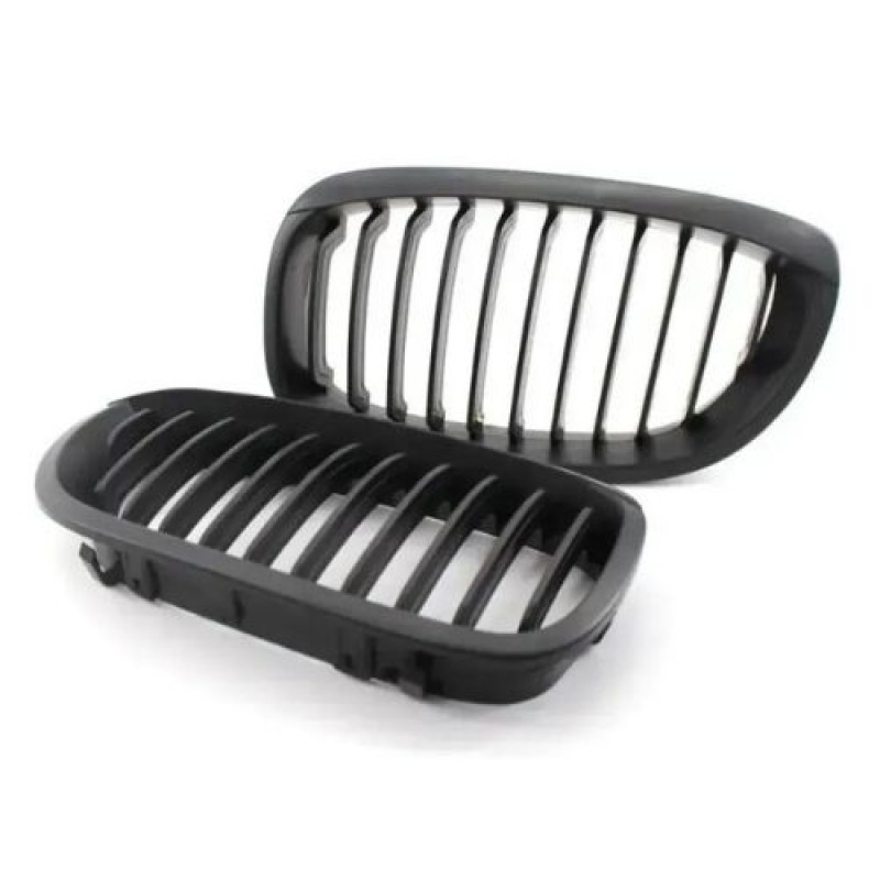 Решётки радиатора BMW E46 Купе/Кабриолет (рестайлинг 2003–2006), однорёберные, чёрный мат 