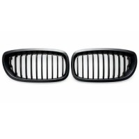 Решітки радіатора BMW E46 Купе/Кабріолет (рестайлінг 2003–2006), однореберні, чорний матовий 