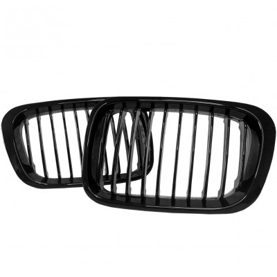 Решетки радиатора BMW E46 Дорестайлинг Однореберные Черный Глянец
