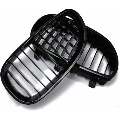 Решетки радиатора BMW E60 E61 Однореберные Черный Глянец