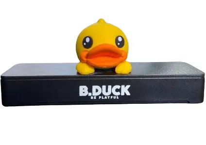 Оригінальна паркувальна табличка на торпеду авто з гумовою качкою «B.Duck», Авто-візитка для номера телефону