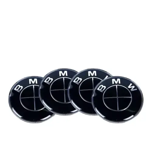 Ковпачки в диски BMW, All-Black, заглушки в колеса 68 мм