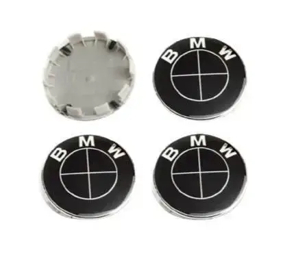 Ковпачки в диски BMW, All-Black, заглушки в колеса 68 мм