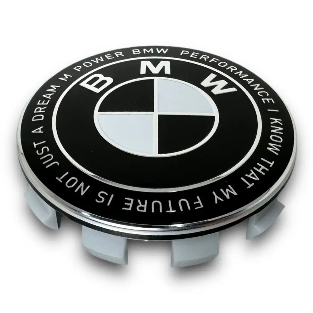 Ковпачки в диски BMW, Black-White, заглушки в колеса 68 мм (комплект)