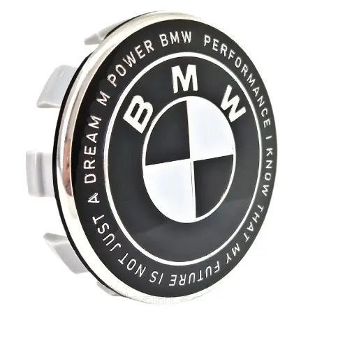 Ковпачки в диски BMW, Black-White, заглушки в колеса 68 мм