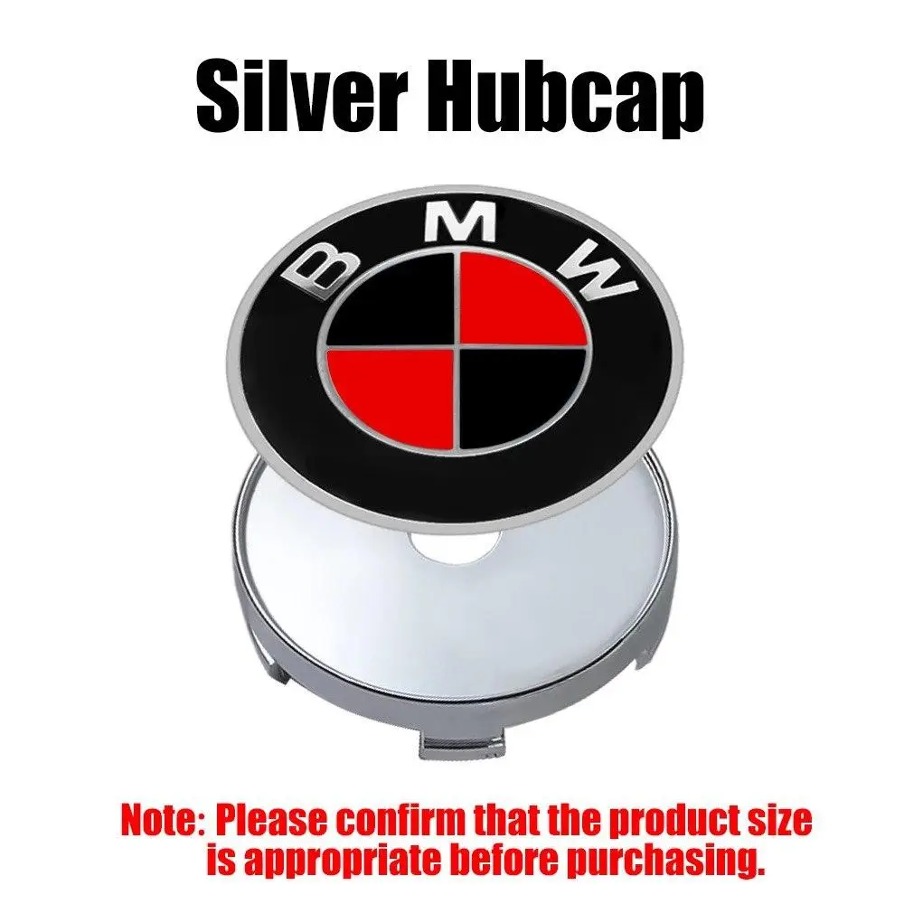 Ковпачки в диски BMW, Red, заглушки в колеса 68 мм