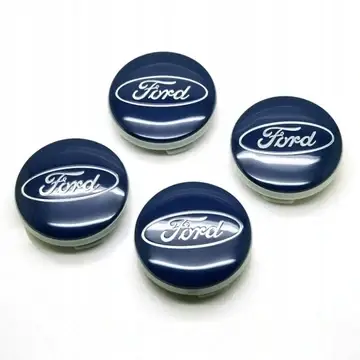 Ковпачки в диски Ford, емблеми в колеса 54 мм (комплект 4 шт.) Blue-Silver