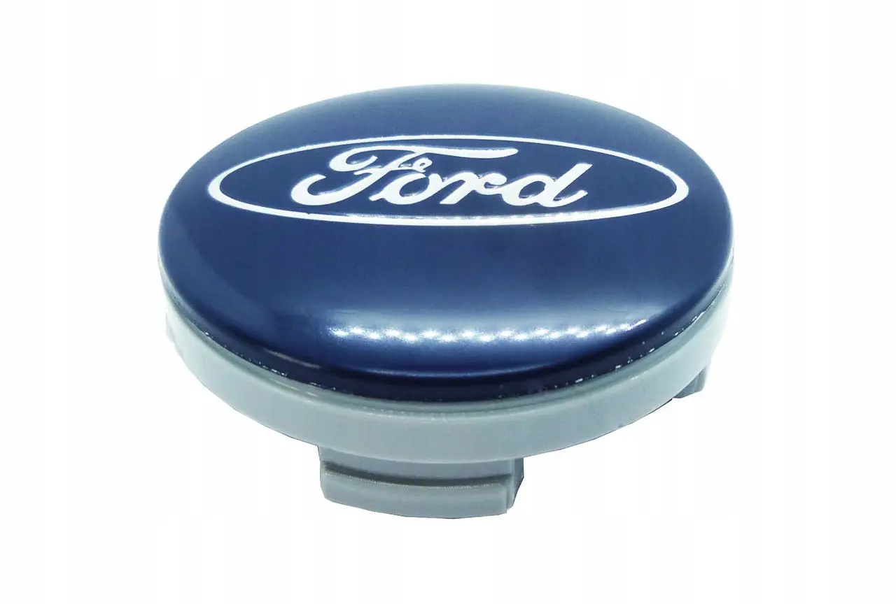 Колпачок в диск Ford, эмблема в колёса 54 мм (1 шт.) Blue-Silver