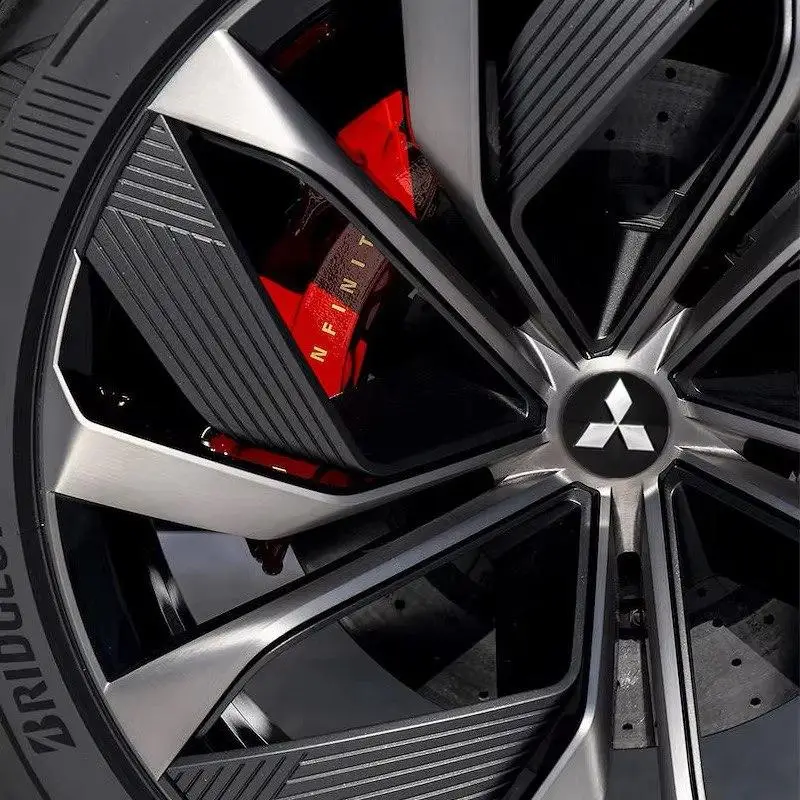 Ковпачки в диски Mitsubishi, набір емблем в колеса 60 мм (комплект 4 шт.) Black