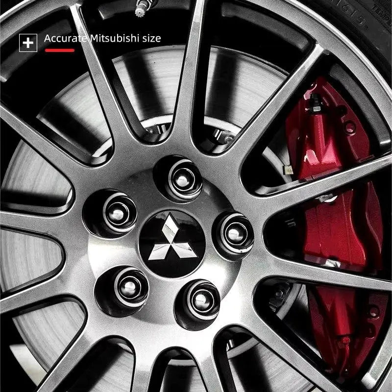 Ковпачки в диски Mitsubishi, набір емблем в колеса 60 мм (комплект 4 шт.) Black