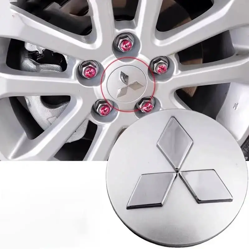 Ковпачок в диск Mitsubishi, значок в колесо 60 мм (1 штука) Срібло