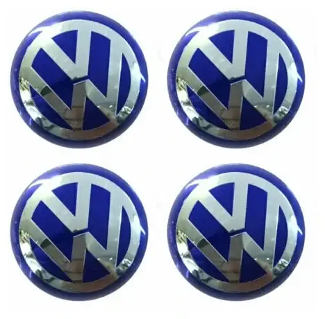 Ковпачки в диски для Volkswagen, (Blue), 60 мм заглушка, значок з логотипом, емблема в колеса (комплект 4 шт.)