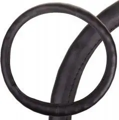 Обплетення чохол на кермо, екошкіра, 37-38 см. чорна, без перфорування, зшивається
