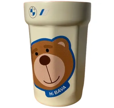 Термокружка «Coffee Cup» BMW з милим ведмедем, і подарунковим брелком автомобільної марки БМВ.