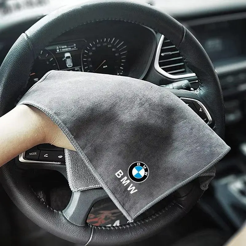 Премиальная тряпка из микрофибры для салона авто, Микрофибровая салфетка BMW для чистки и ухода машини