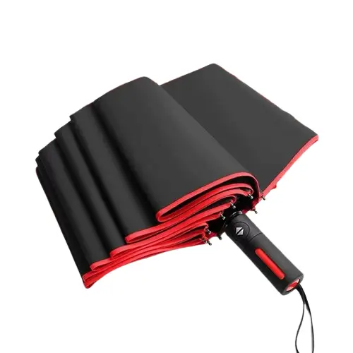 Премиальный складной зонт BMW "M Performance" с усиленными спицами, чёрно-красный, чехол в комплекте