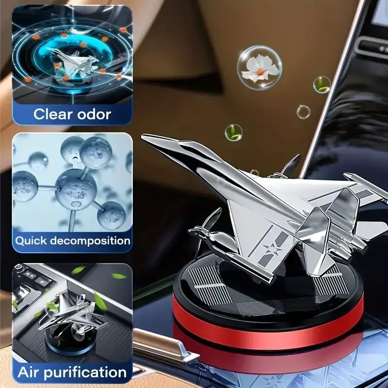 Автомобильный 3D-ароматизатор «Истребитель» для салона с вращающимися пропеллерами и арома маслом, Red