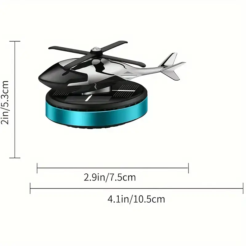 Автомобильный 3D-ароматизатор воздуха "Вертолёт" с вращающимися лопастями и ароматическим маслом Blue (Ocean)