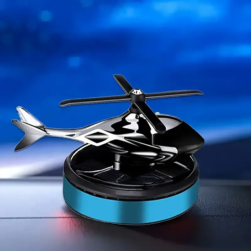 Автомобильный 3D-ароматизатор воздуха "Вертолёт" с вращающимися лопастями и ароматическим маслом Blue (Ocean)