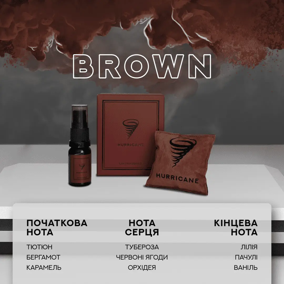 Автомобильный ароматизатор HURRICANE BROWN (STANDART) Аромасаше хурикан