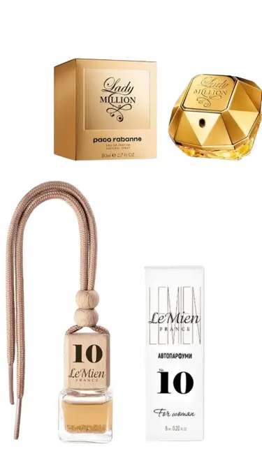 Автомобильный парфюм "LeMien" (Paco Rabanne Lady Million) ароматизатор для салона, освежитель воздуха для авто
