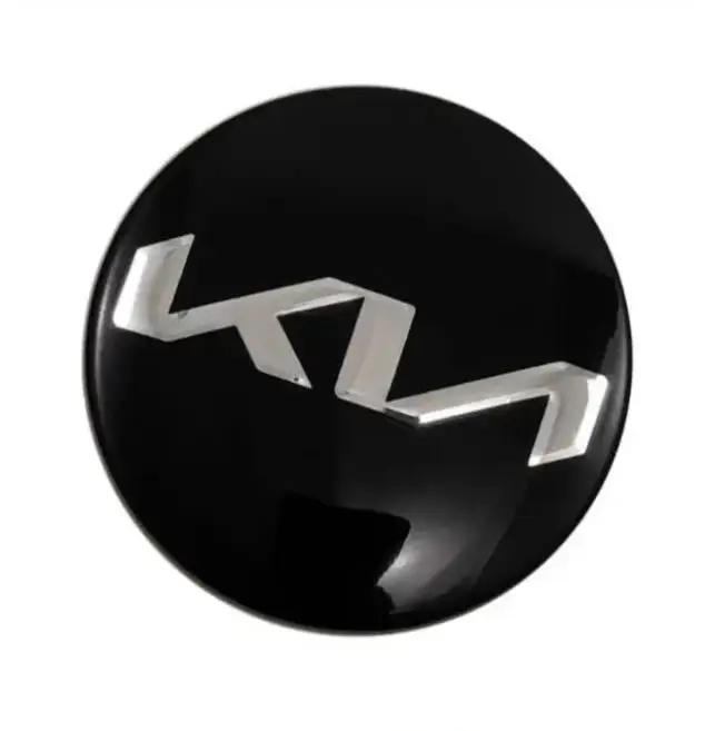 Ковпачок в диск KIA, емблема в колеса 58 мм (1 шт.) Black