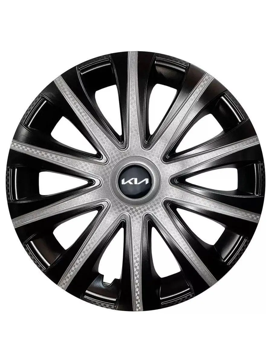 Ковпачок в диск KIA, емблема в колеса 58 мм (1 шт.) Black