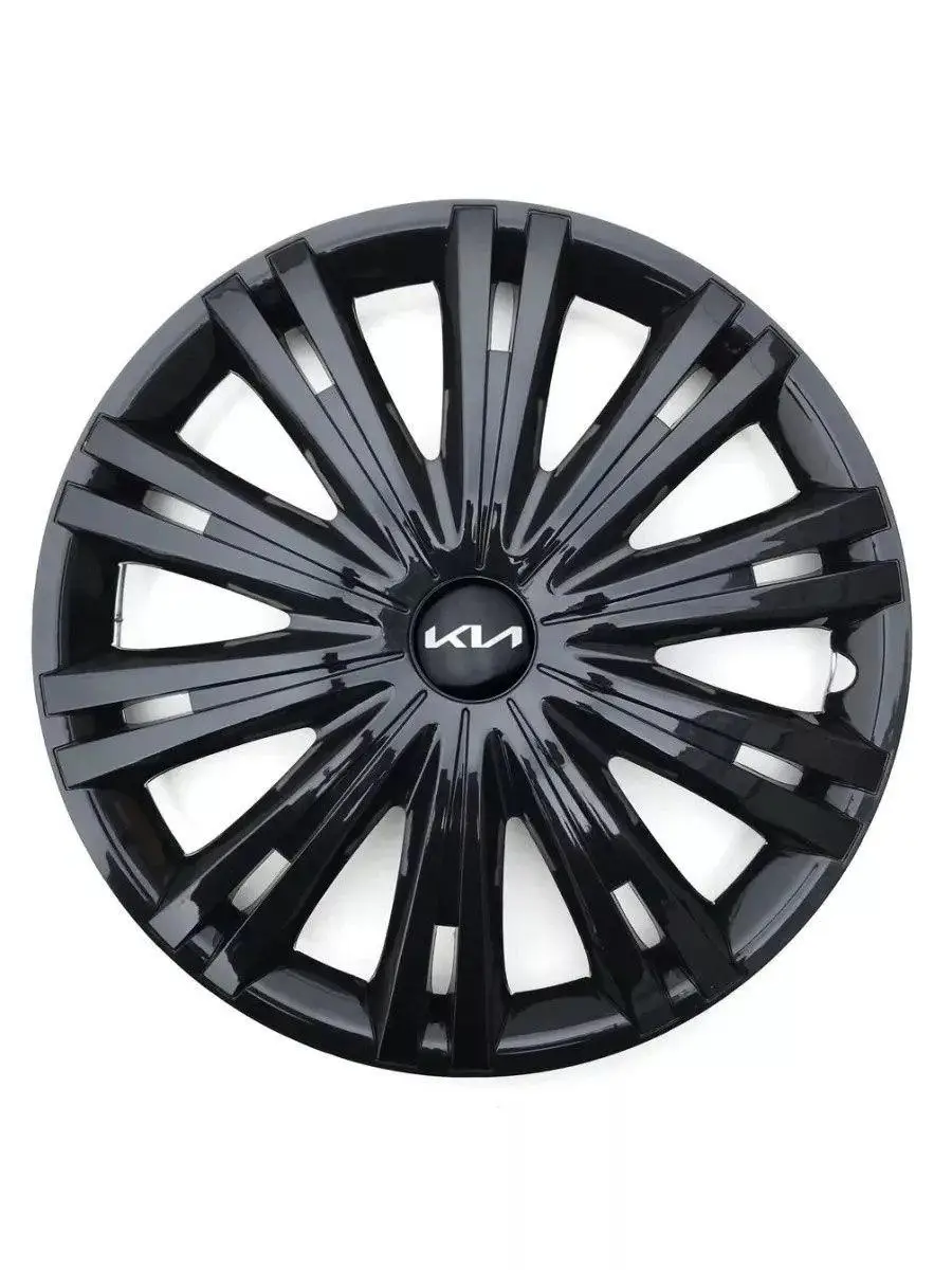 Ковпачок в диск KIA, емблема в колеса 58 мм (1 шт.) Black