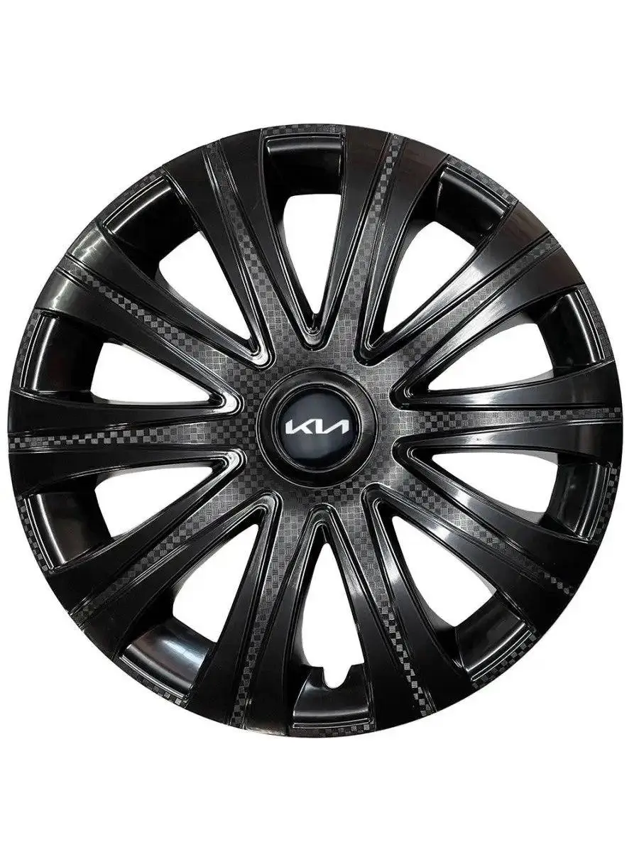 Ковпачок в диск KIA, емблема в колеса 58 мм (1 шт.) Black