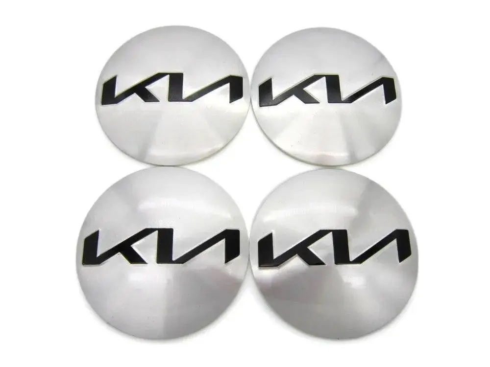 Ковпачок в диск KIA, емблема в колеса 58 мм (1 шт.) Silver