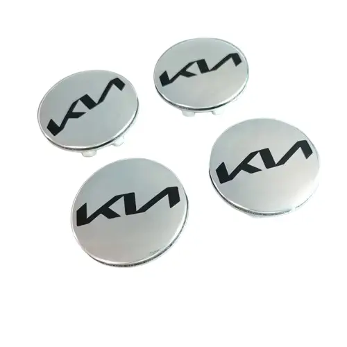 Ковпачок в диск KIA, емблема в колеса 58 мм (1 шт.) Silver