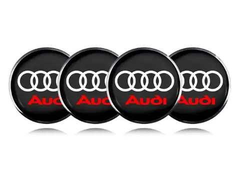 Колпачки в диски AUDI заглушки в колеса 60 мм красно-черный